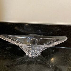 VTG Cofrac Art Glass France Crystal Art Verrier 9 “ Catchall Trinket Dish Bowl